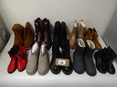 Lot 3786 - 10 pairs of ladies boots of various styles and...