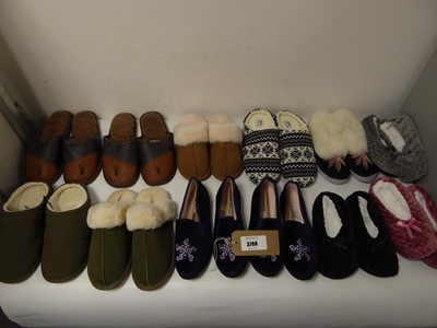 Lot 3788 - 12 pairs of mixed slippers of various styles...