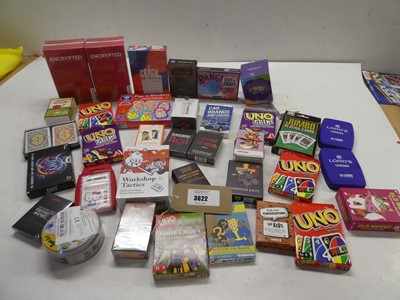 Lot 3622 - Card games including Uno, Encrypted, Workshop...