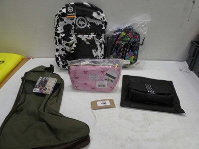 Lot 3734 - Hype Mono Cow backpack, Hype grafitti lunch...