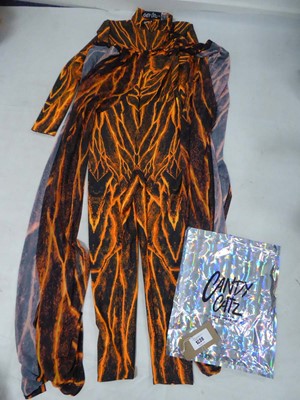 Lot Candy Catz lava burst bodysuit and wing set...