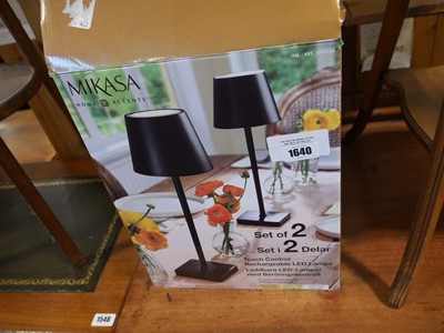 Lot 1640 - 2 Boxed pairs of Mikasa Home Accents touch lamps