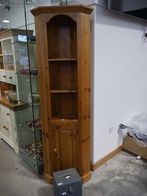 Lot 1245 - Pine corner cabinet with cupboard storage