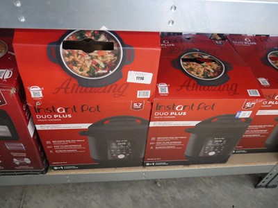 Lot 1116 - 2 boxed Instant Pot Duo Plus multi cookers