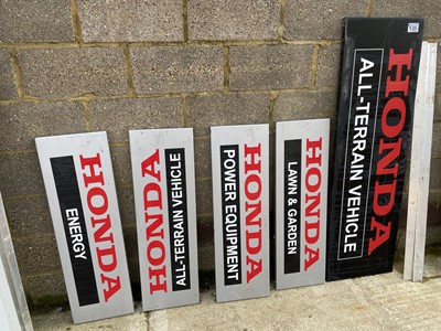 Lot 535 - 5 Honda aluminium signs