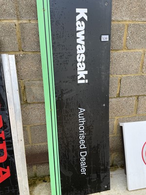 Lot 536 - Kawasaki 'authorised dealer' sign