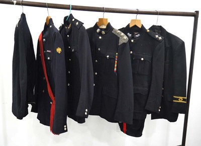 Lot 32 - Six black military, naval and civilian dress...