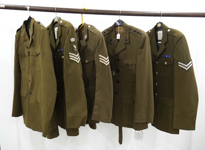 Lot 34 - Five khaki military dress jackets (5)