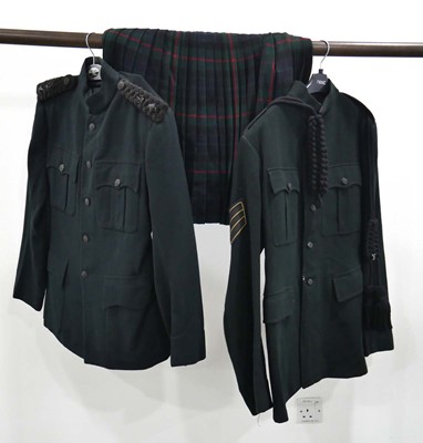 Lot 35 - Two dark green military dress jackets and a...