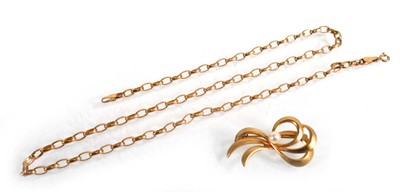 Lot 607 - A 9ct yellow gold chainlink necklace, l. 45 cm,...