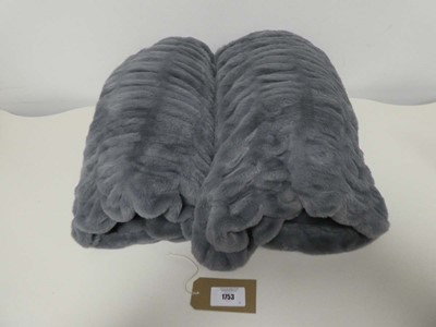 Lot 1318 - X2 faux fur grey throws.