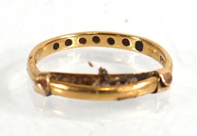 Lot 648 - An 18ct yellow gold half eternity ring set...