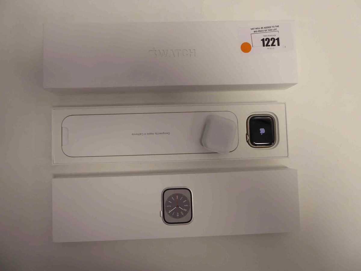 Lot 1221 - Apple Watch Series 8 41mm, Silver Stainless...