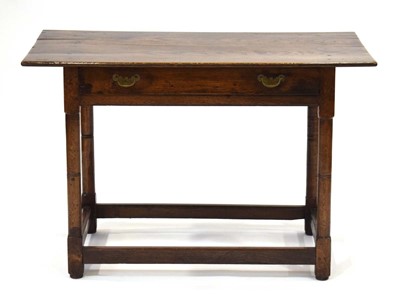 Lot 7 - An 18th century and later oak lowboy, the...