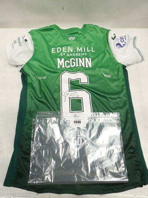 Lot 2030 - Hibernian FC 6 McGinn football shirt bearing...