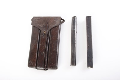 Lot 67 - Steyr MP34 leather magazine pouch with 2 32rnd...
