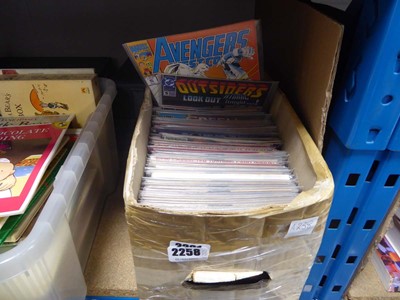 Lot 2258 - Box containing various comic books, Marvel, DC...