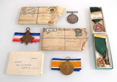 Lot 75 - A group of First World War medals awarded to G-...