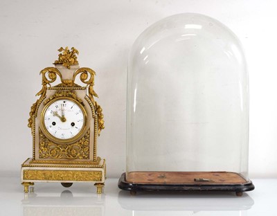 Lot 83 - A Louis XVI mantle clock, the enamelled dial...