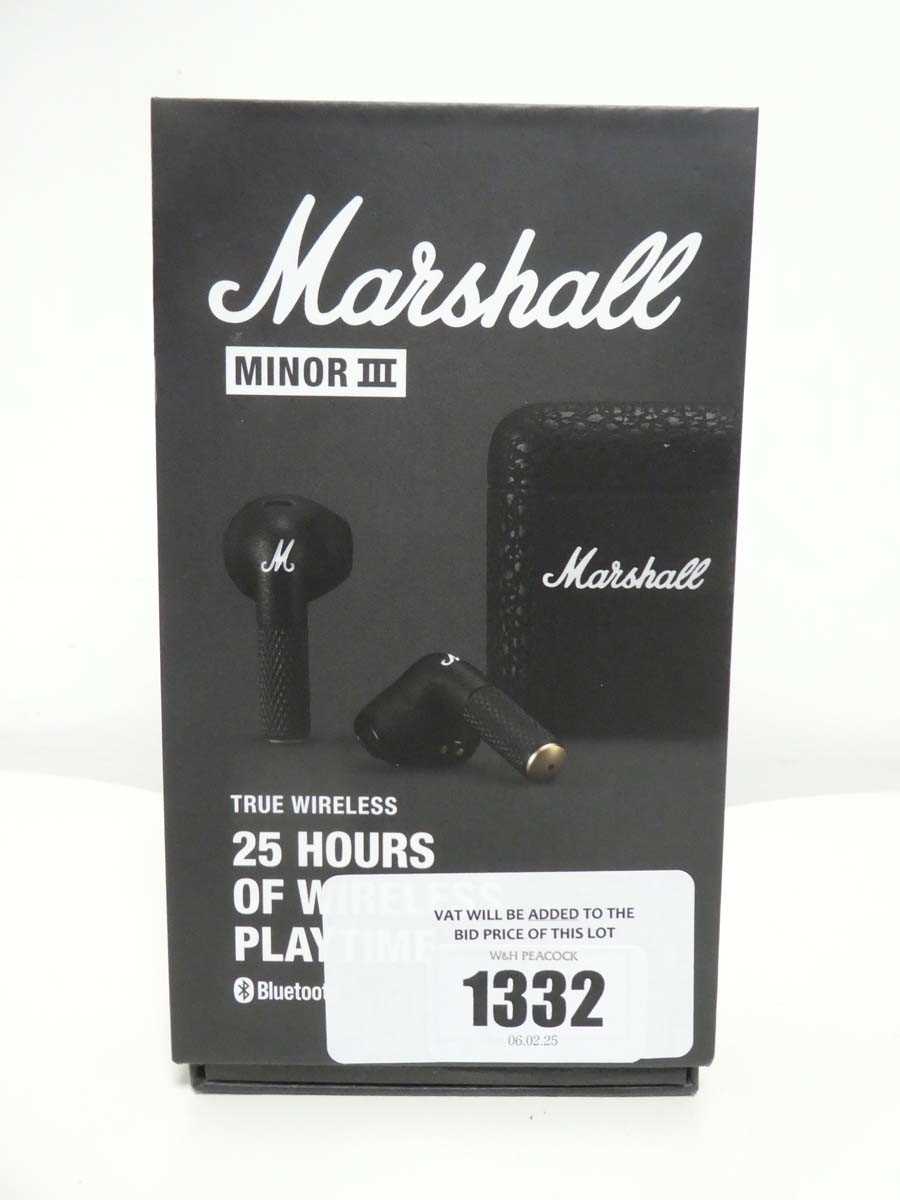 Lot Marshall Minor III wireless headphones, boxed...