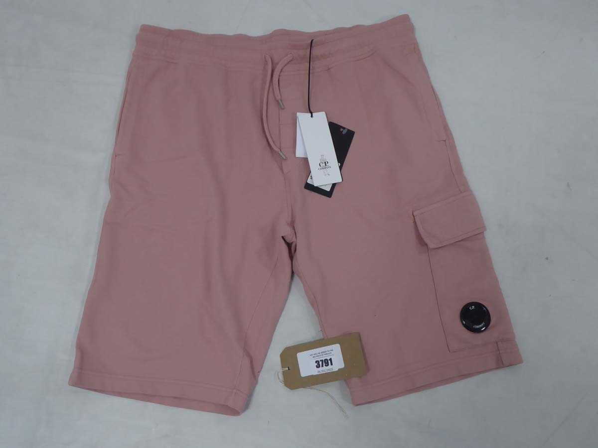 Lot 3791 - C.P. Company micro lens shorts in pale mauve...