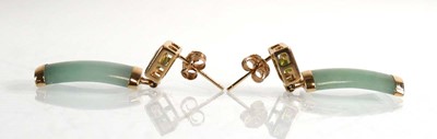 Lot 682 - A pair of 9ct yellow gold ear pendants, each...