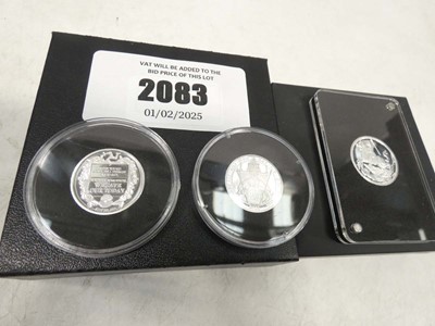 Lot 2083 - 3x Silver Proof Sovereigns; 2024, 2022 and 2019