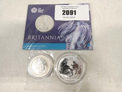 Lot 2091 - 2015 £50 Fine Silver Coin, 1994 Australia...