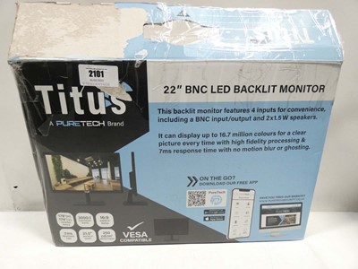 Lot 2101 - Titus 22" LED monitor with box