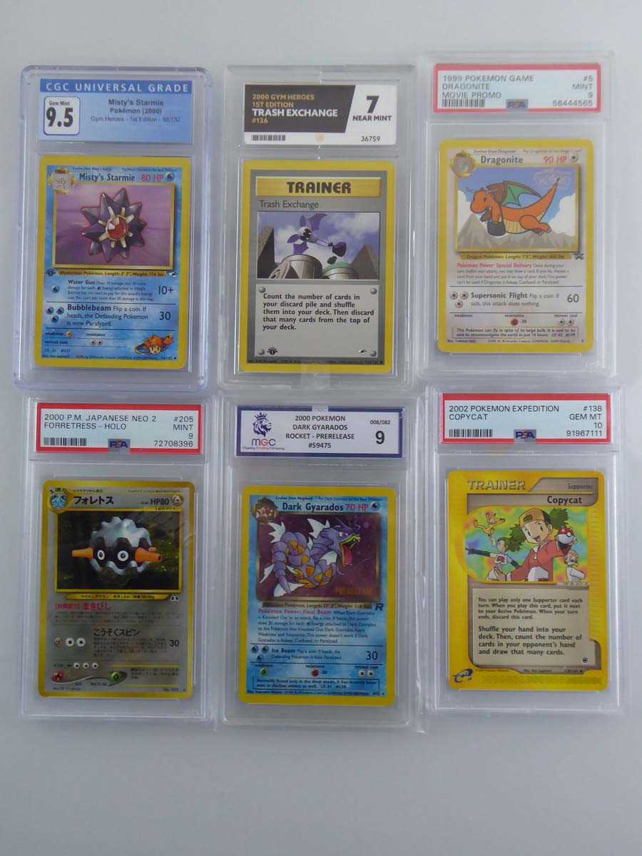 Lot 6 Assorted Graded Pokémon Cards to include...