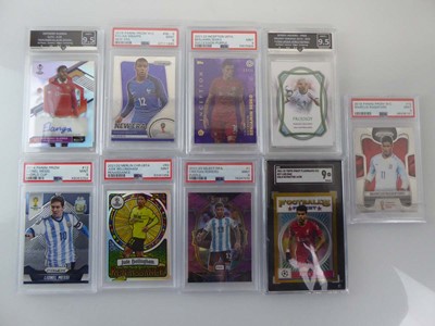 Lot 9 Assorted Graded Football Trading Cards to...