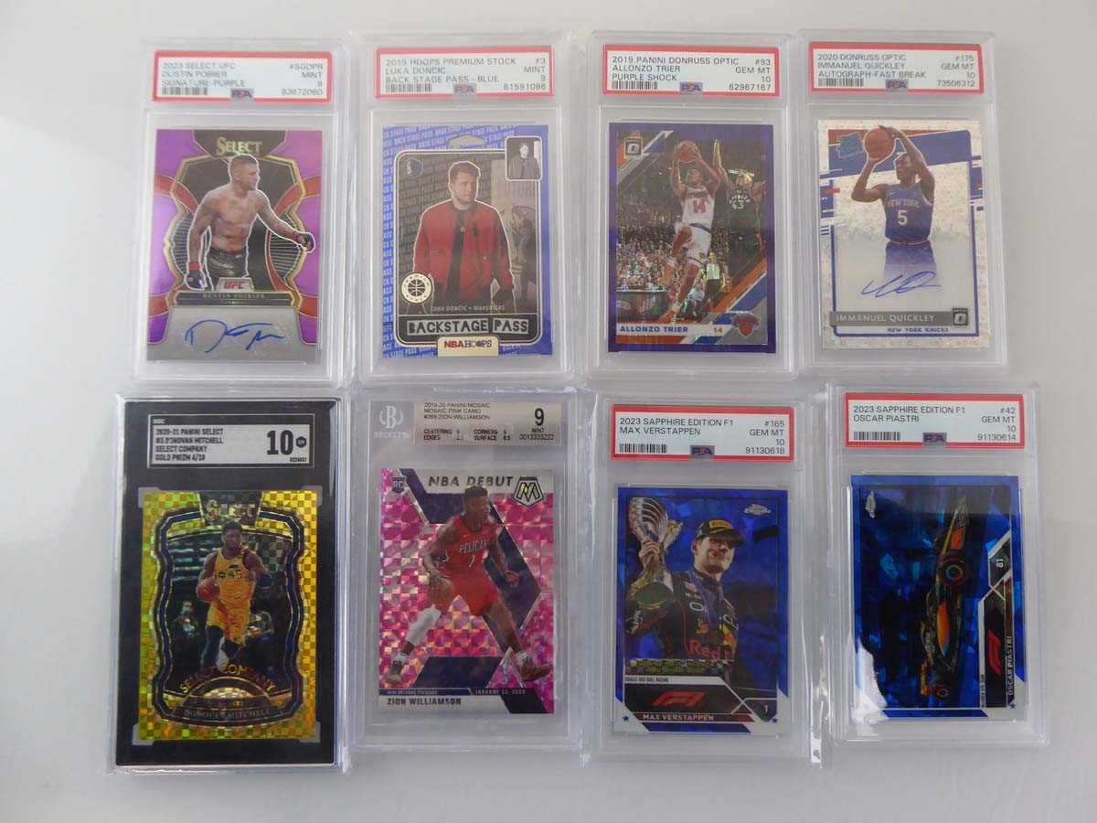 Lot x8 Assorted Graded Sports Trading Cards to...