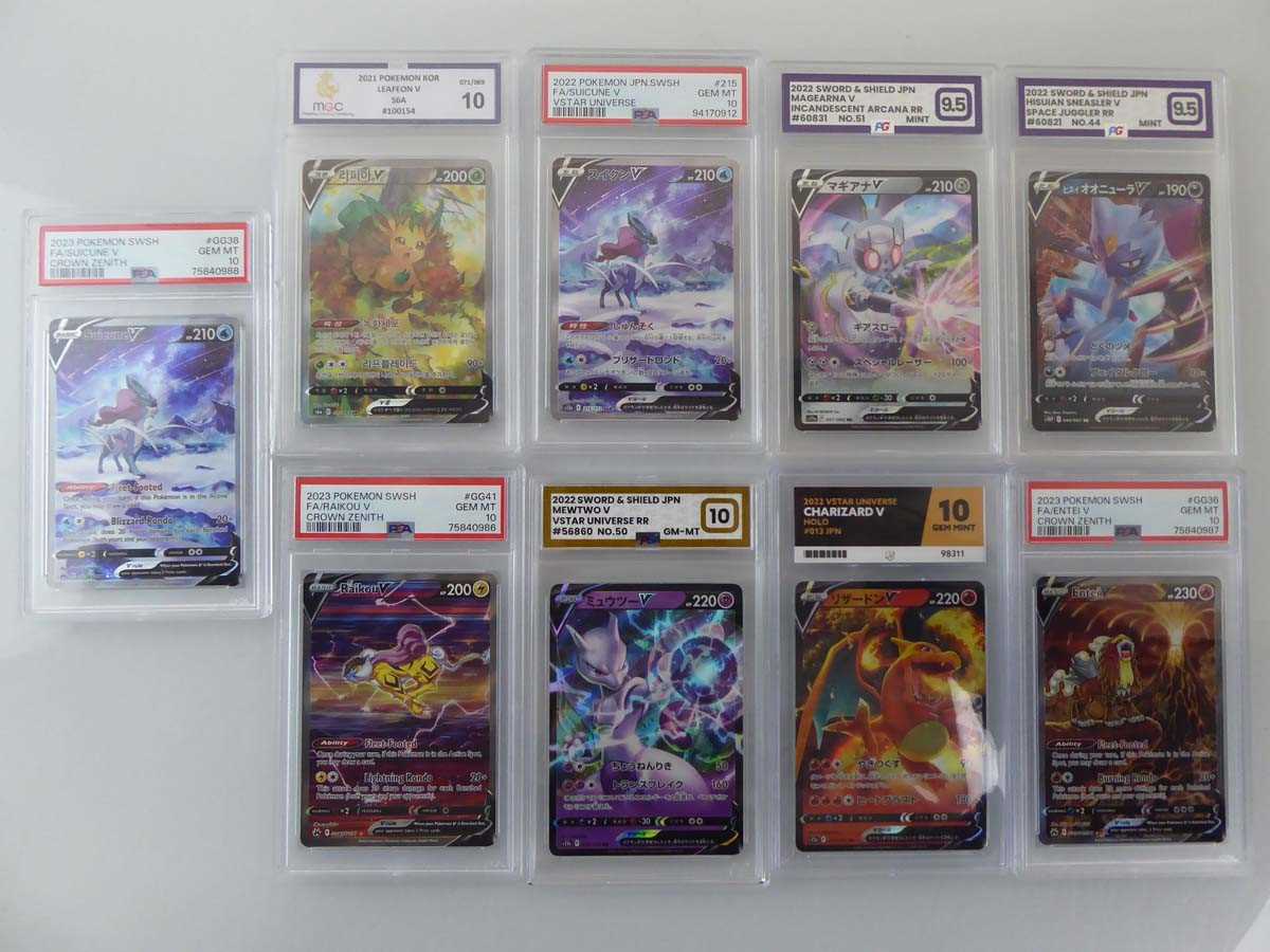 Lot x9 Assorted Graded Pokémon Cards to include...