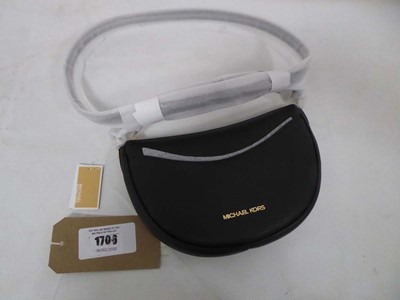 Lot 1706 - Michael Kors black small half moon leather...