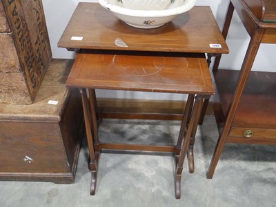 Lot 1203 - Nesting pair of Edwardian mahogany inlaid...