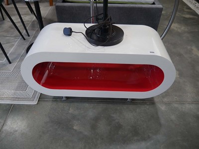 Lot 1225 - Modern white entertainment stand with red...