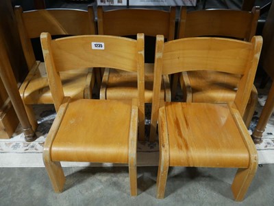 Lot 1235 - Set of 5 ply childrens chairs