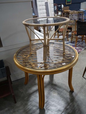 Lot 1238 - Circular bamboo conservatory table with...