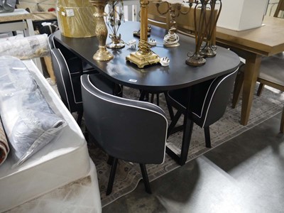 Lot 1240 - Modern black dining suite comprising table...