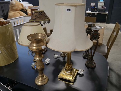 Lot 1241 - Array of table lamps and ornaments incl. metal...