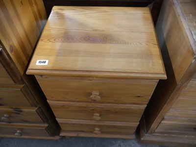 Lot 1269 - Pine 3 drawer bedside