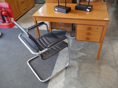 Lot 1278 - Small mid century teak kneehole desk with...