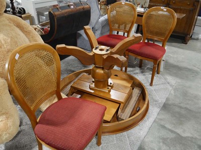 Lot 1279 - Dining suite comprising extending circular...