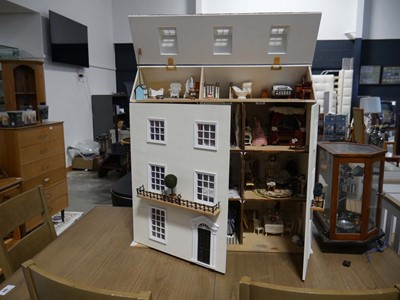 Lot 1282 - A Victorian cream painted dolls house...