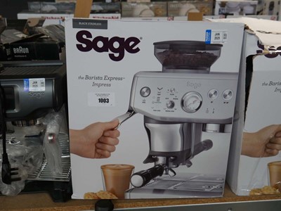 Lot 1003 - Boxed Sage the Barista Express Impress coffee...