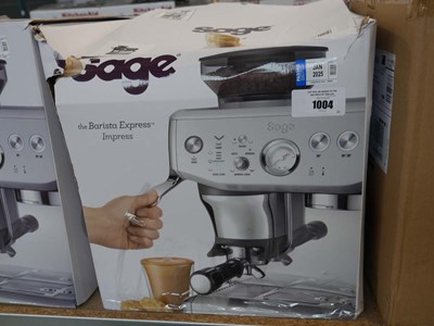 Lot 1004 - Boxed Sage the Barista Express Impress coffee...