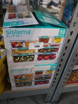 Lot 1139 - 2 boxed Sistema KLIP IT food storage sets