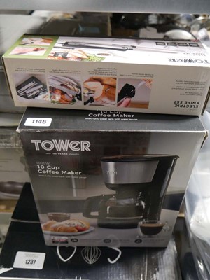 Lot 1146 - Boxed Tower 10 cup coffee maker with boxed...