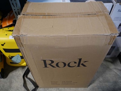 Lot 1159 - Boxed 3 piece Rock luggage set in charcoal