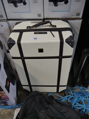 Lot 1184 - 3 piece Rock luggage set in cream/ brown